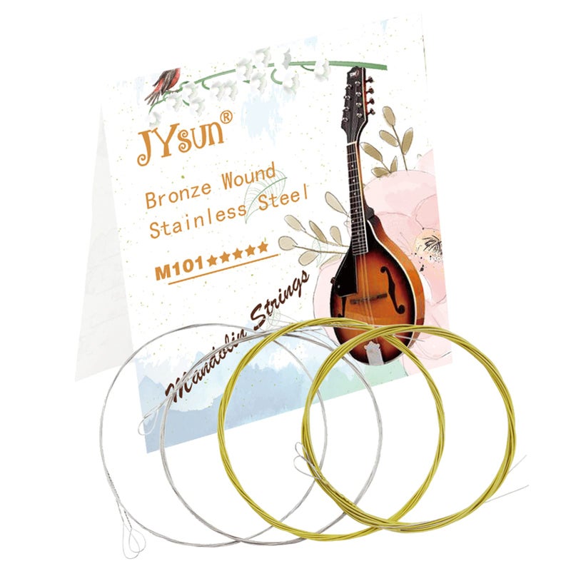 JYsun Mandolin Strings 3 Full Sets Stainless Steel Core Bronze Wound and 3 in 1 Restringing Tool, Capo, 10 Picks - Image 5